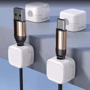 💮3/$10💮 2 pcs White Magnetic Charging Cable Organizer Storage Holder
